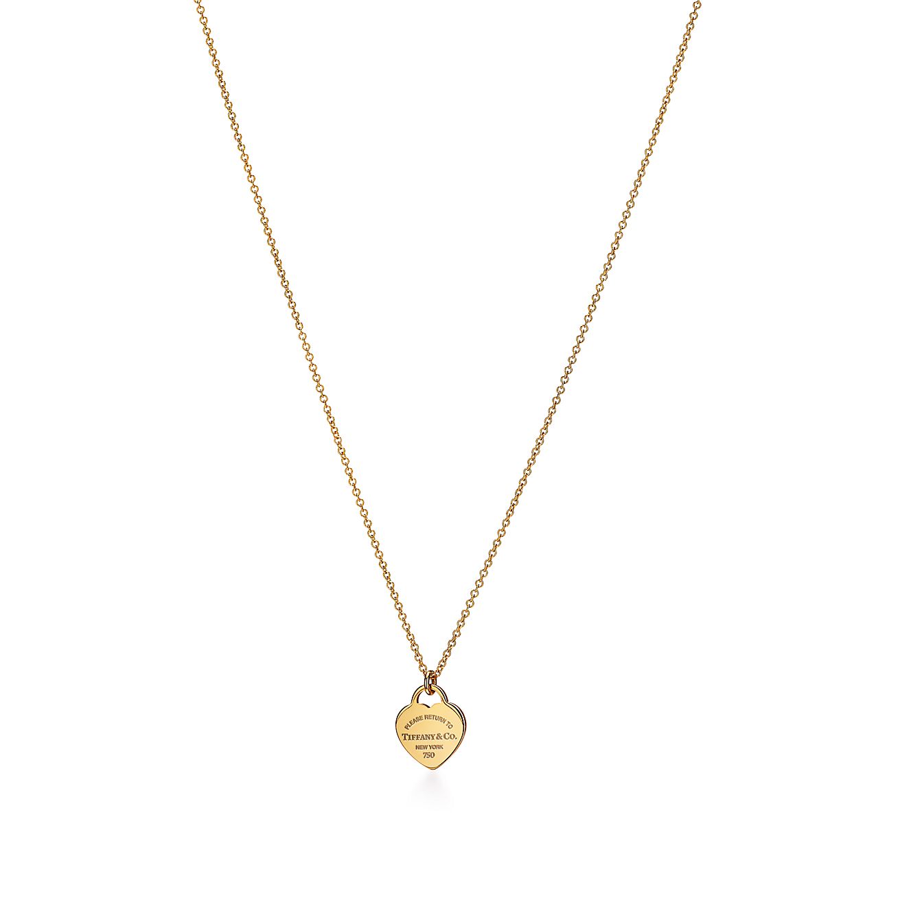 Return to 庐 Mini Heart Tag Pendant in Yellow Gold
