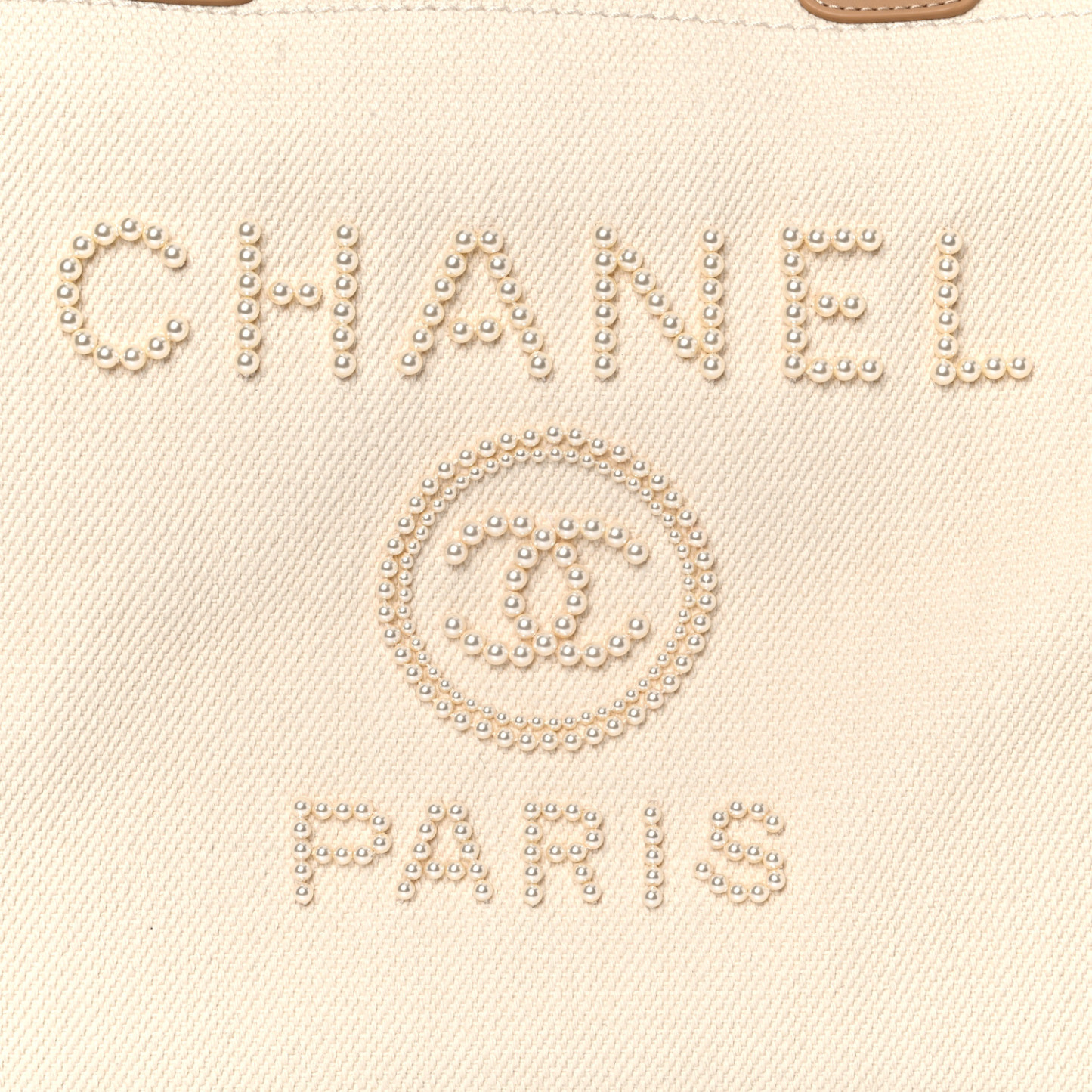 Canvas Pearl Large Deauville Tote Ecru Beige