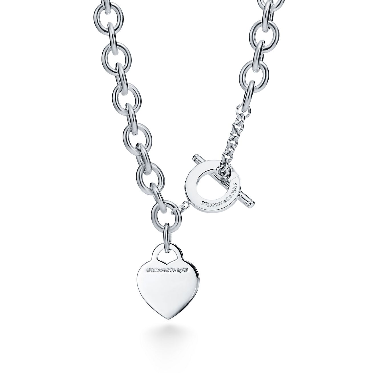 Return to 庐 Heart Tag Toggle Necklace in Silver