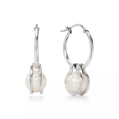 HardWear Pearl Hoop Earrings in Sterling Silver