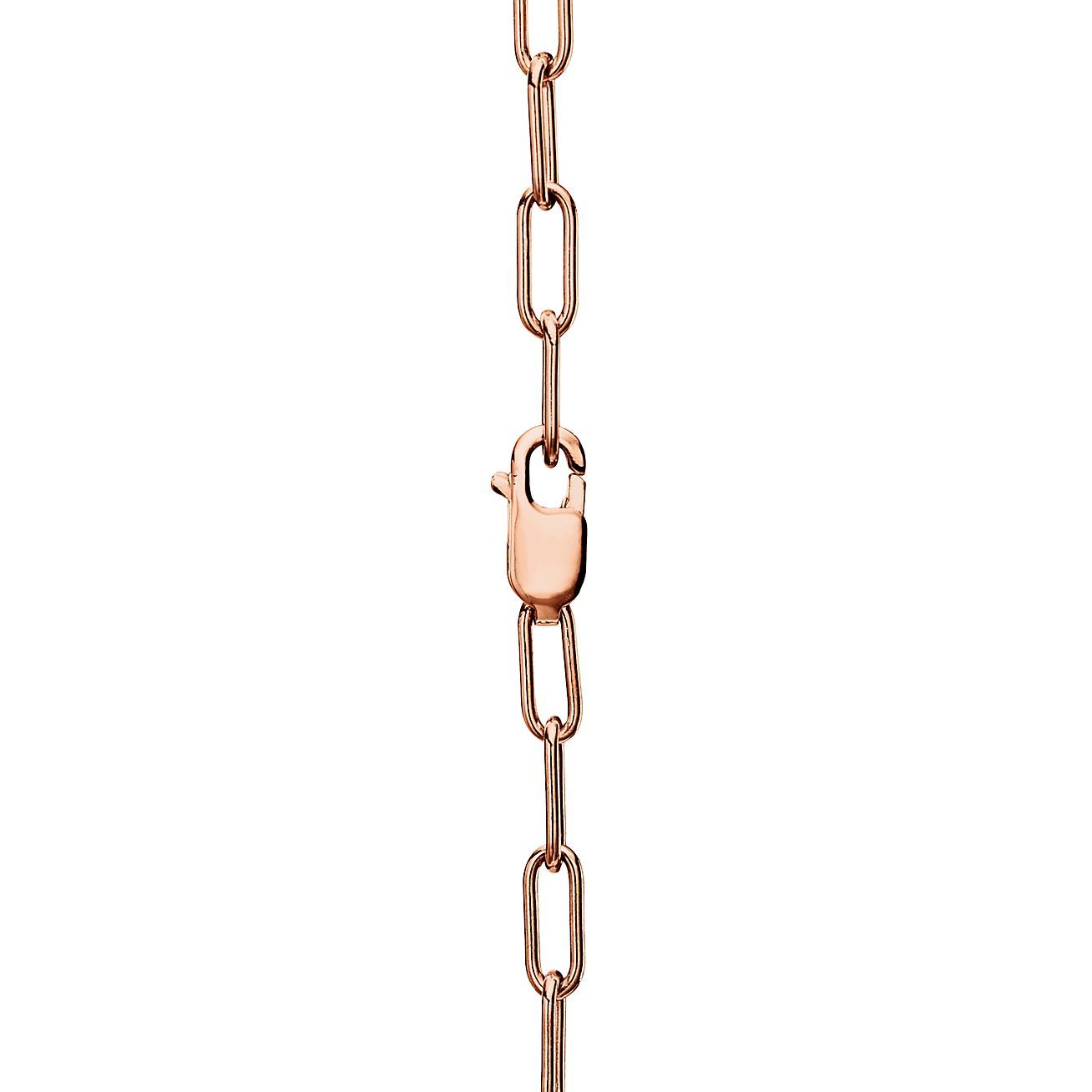 Lock Pendant in Rose Gold with Diamonds, Medium