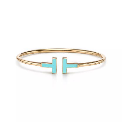 T Turquoise Wire Bracelet in 18k Gold