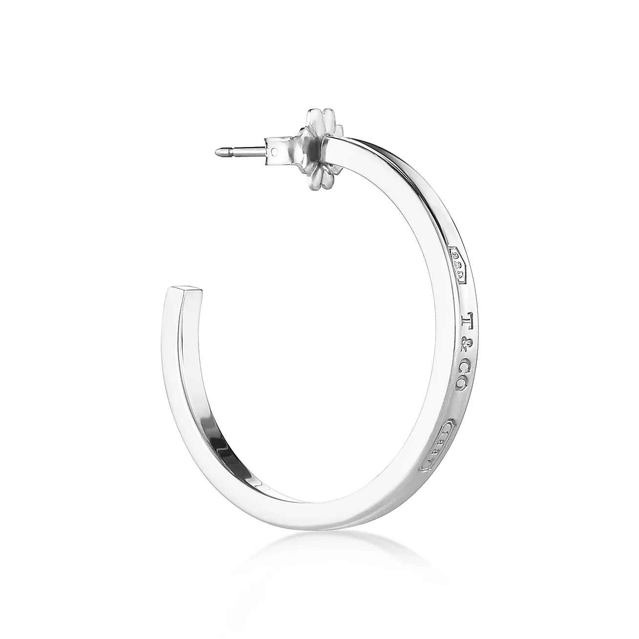 1837庐 Hoop Earrings in Silver, Medium