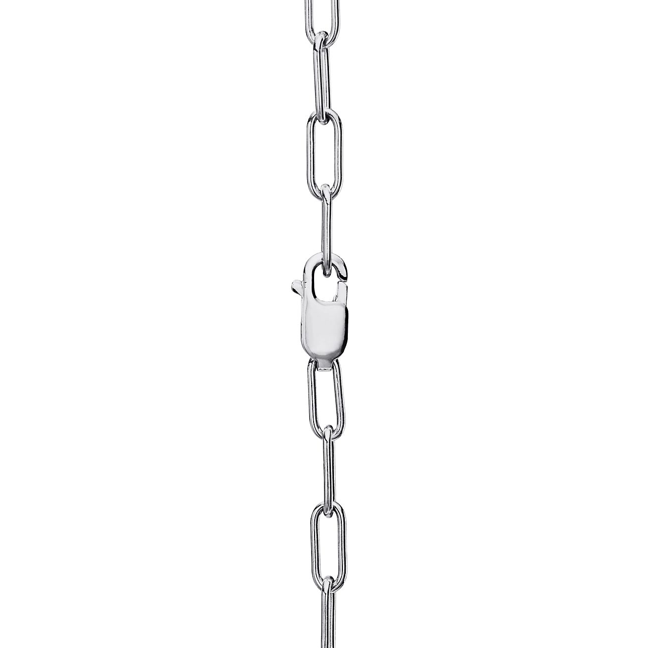 Lock Pendant in White Gold with Diamonds, Medium