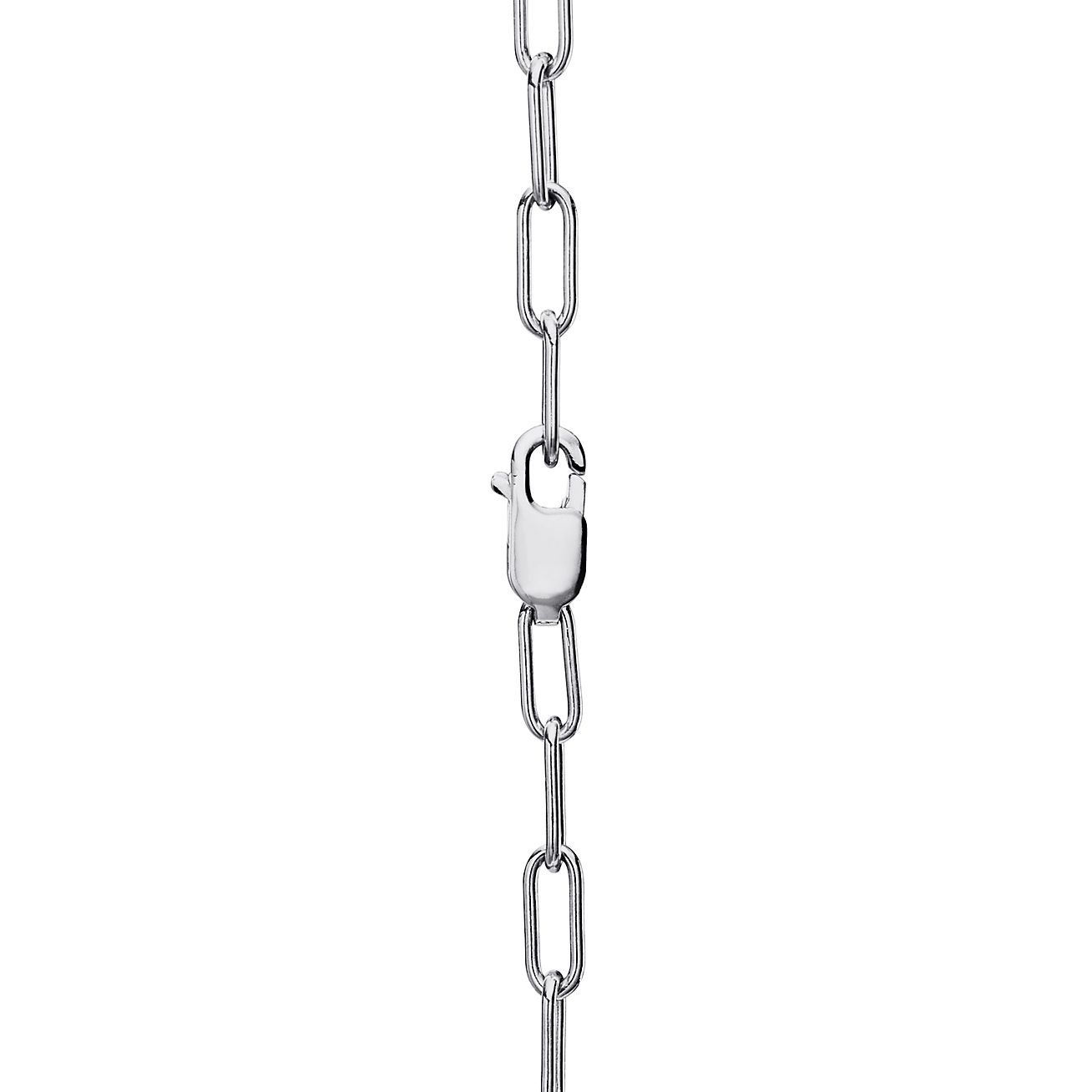 Lock Pendant in White Gold with Diamonds, Medium