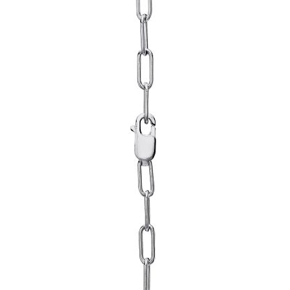 Lock Pendant in White Gold with Diamonds, Medium