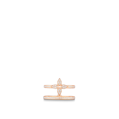 Idylle Blossom Two-Row Ring, Pink Gold And Diamonds