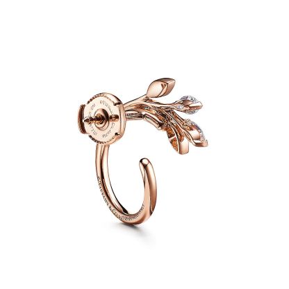 Victoria庐 Diamond Vine Circle Earrings in 18k Rose Gold