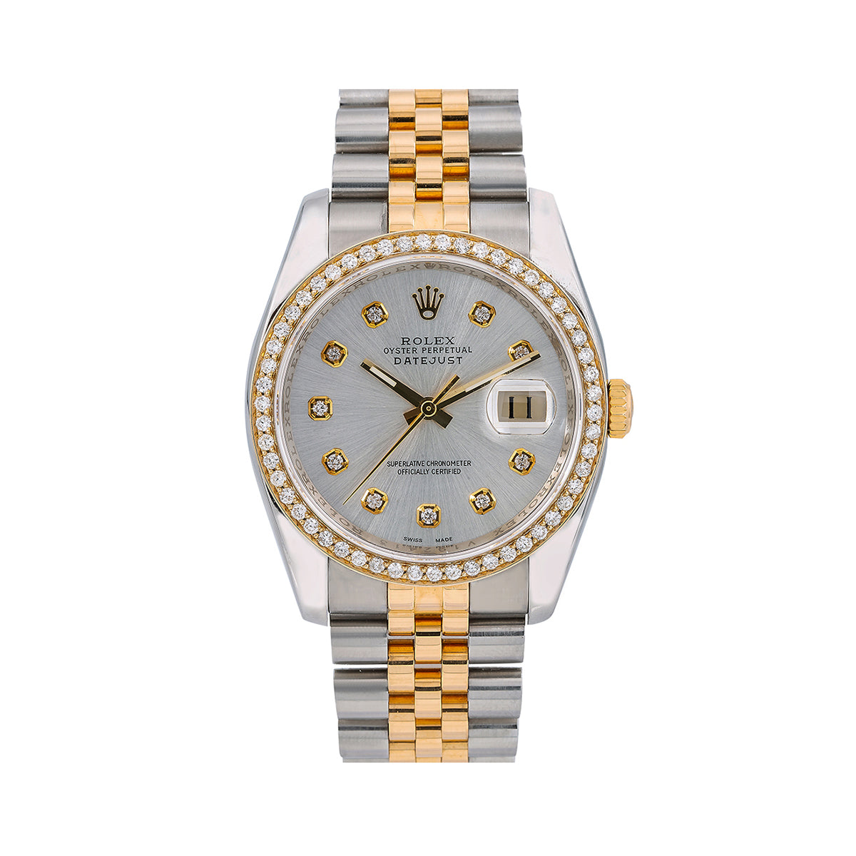 Datejust Diamond Watch, 116233 36mm Silver Mother Of Pearl