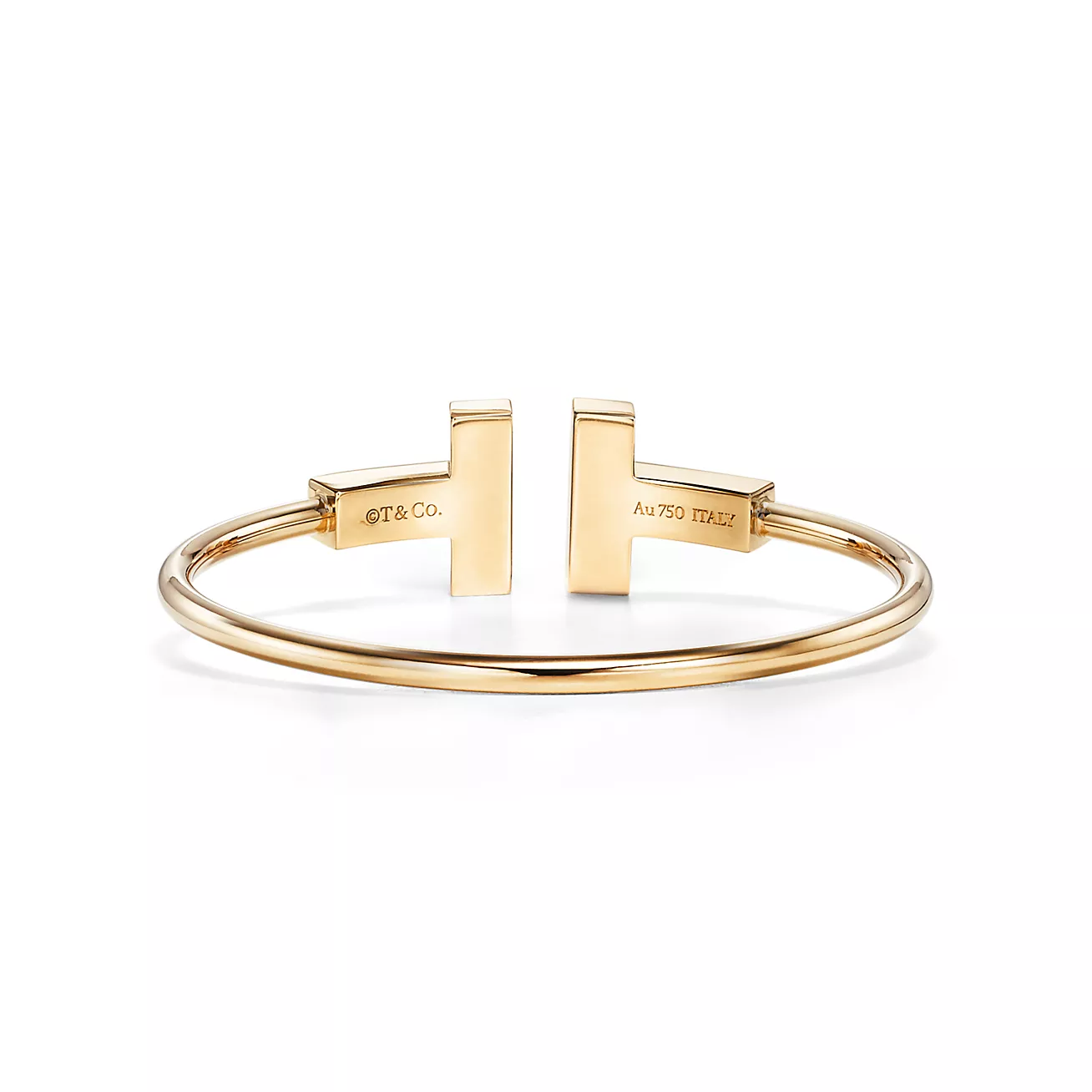 T Wide Wire Bracelet in 18k Gold