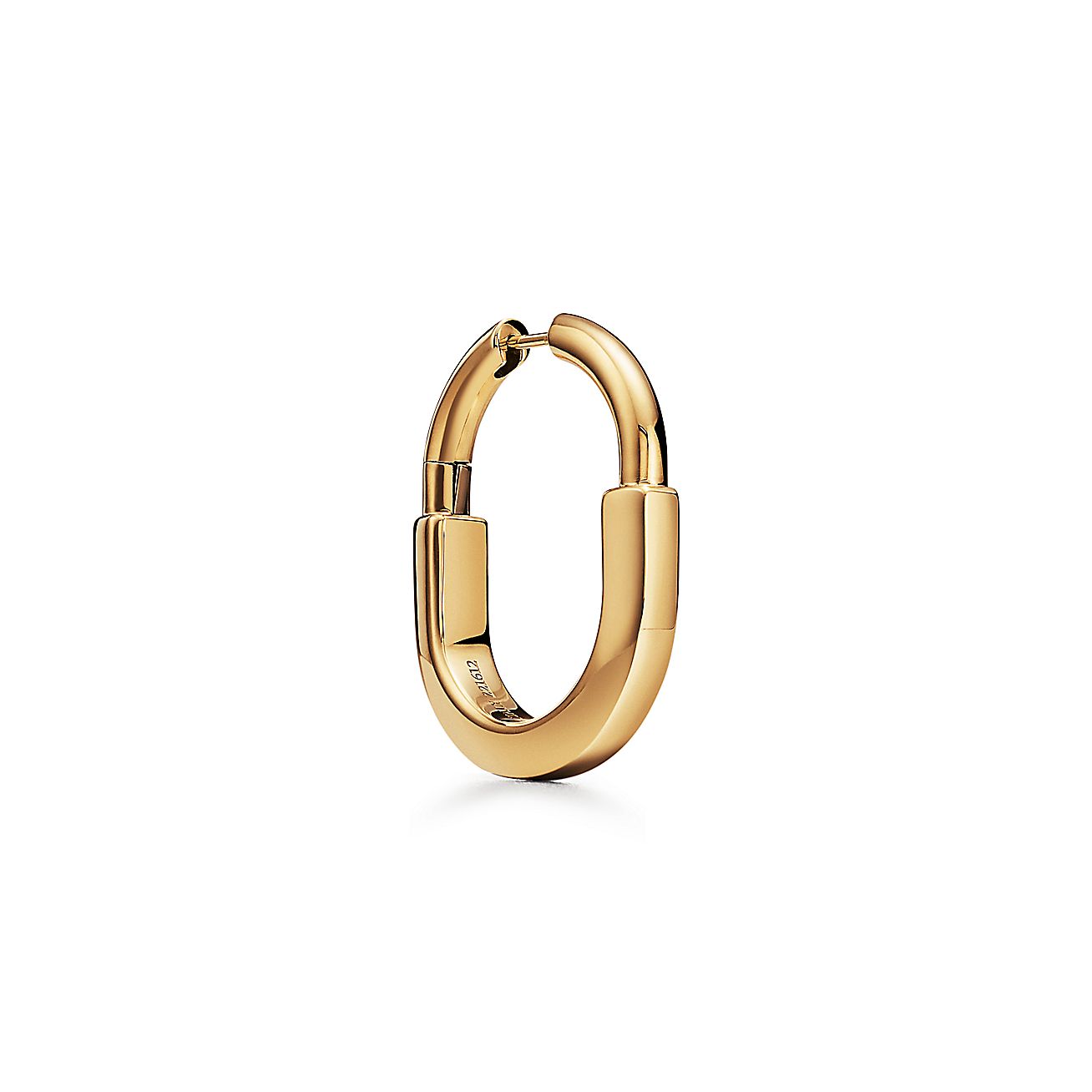 Lock Earrings in Yellow Gold, Medium