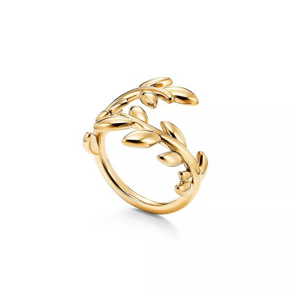 Paloma Picasso庐 Olive Leaf Bypass Ring in Yellow Gold