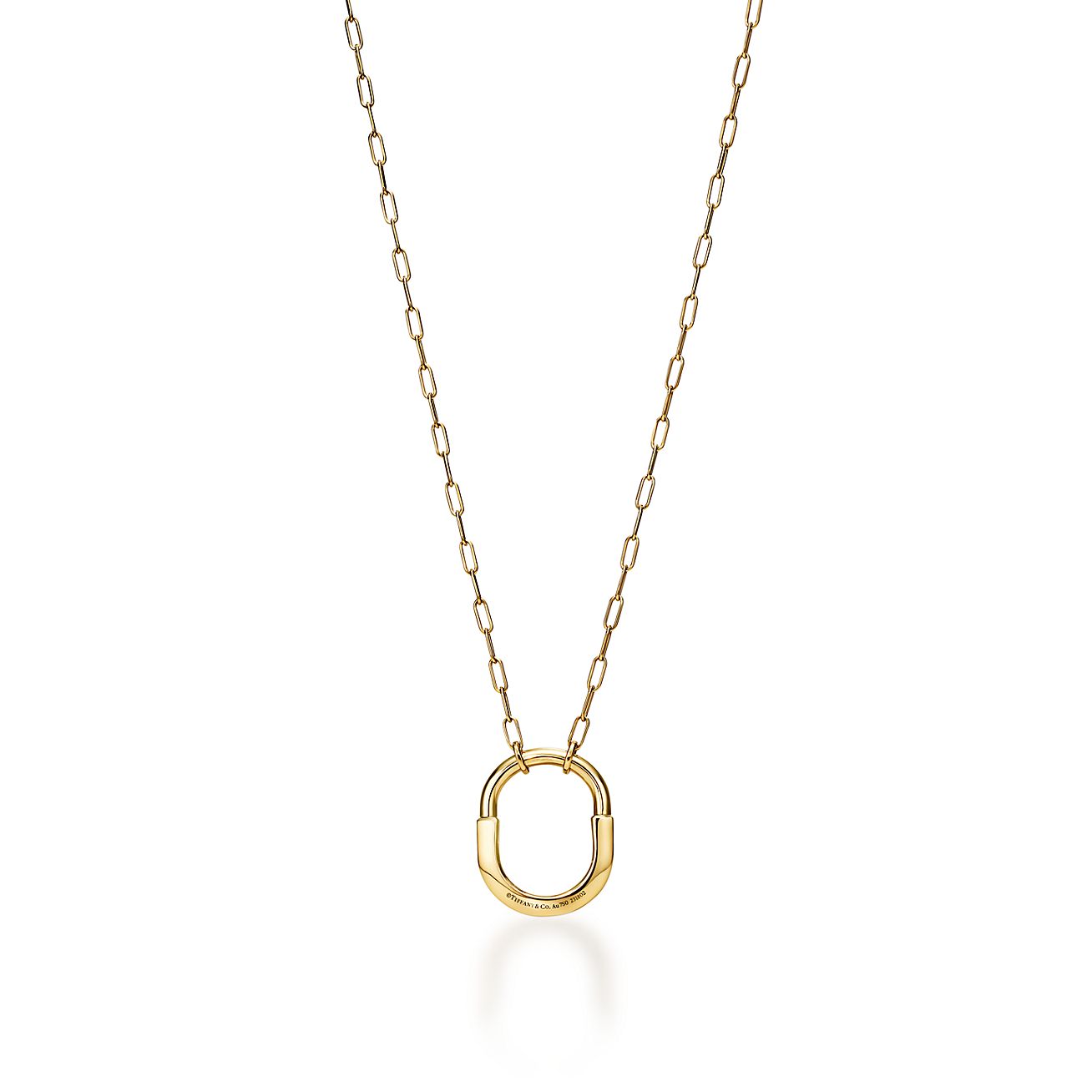Lock Pendant in Yellow Gold, Medium