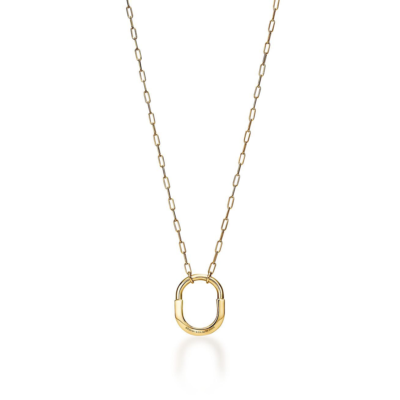 Lock Pendant in Yellow Gold, Medium