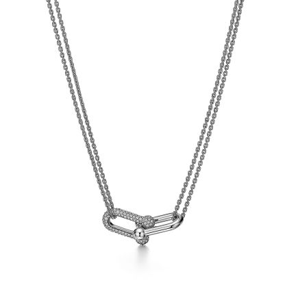 HardWear Link Pendant in White Gold with Pave Diamonds