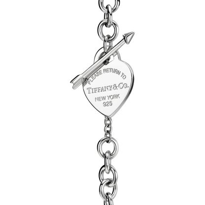 Return to 庐 Lovestruck Heart Tag Bracelet in Silver, Medium