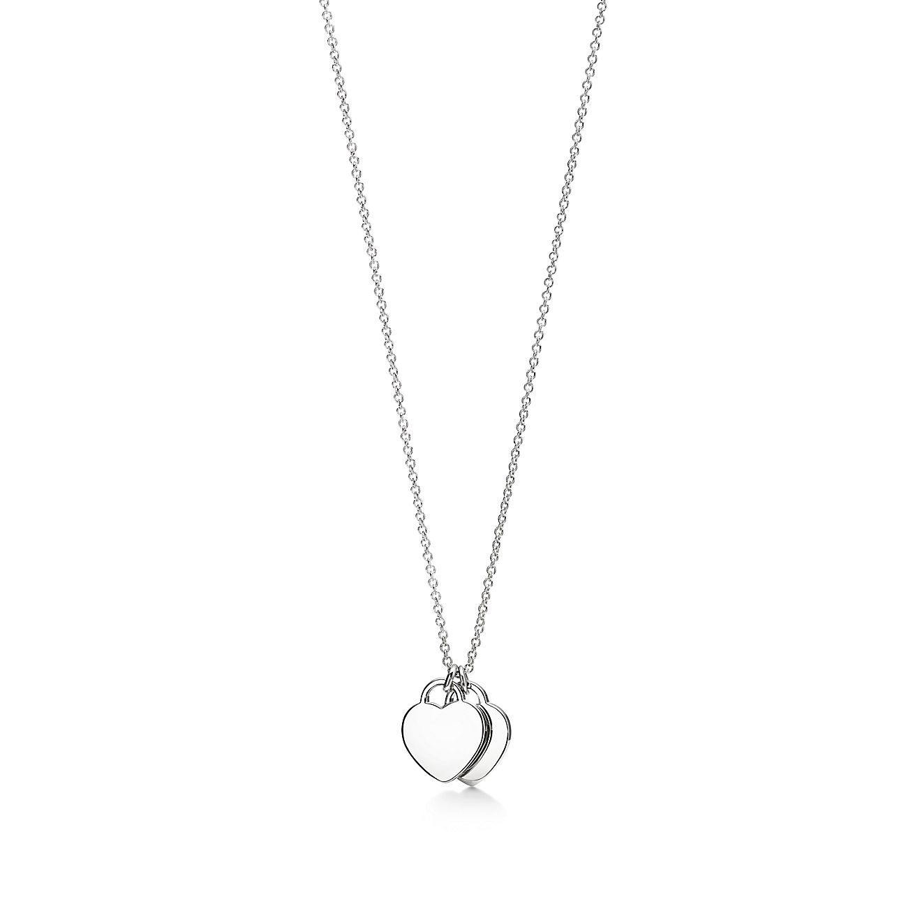 Return to 庐 Heart Tag Pendant in Sterling Silver with a Diamond, Mini
