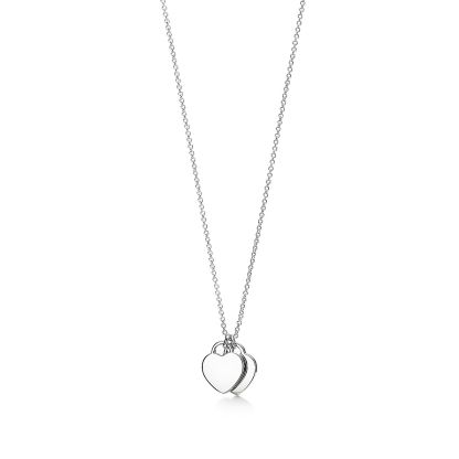 Return to 庐 Heart Tag Pendant in Sterling Silver with a Diamond, Mini