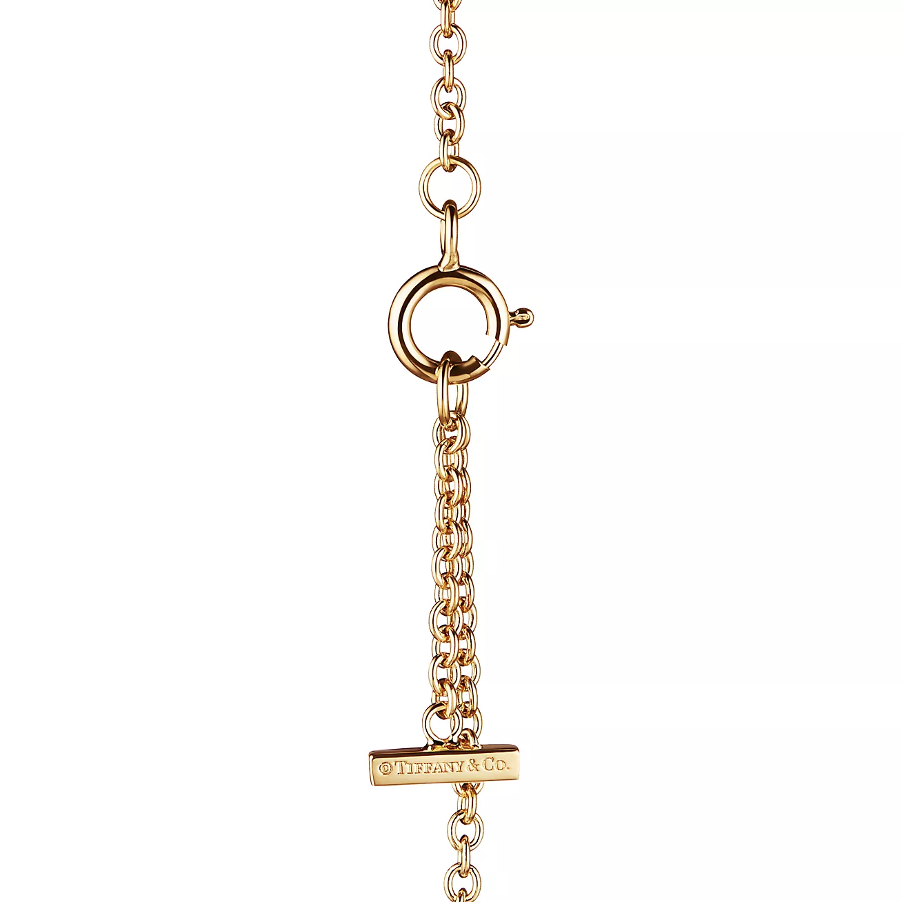 T Smile Bracelet in Yellow Gold with Diamonds