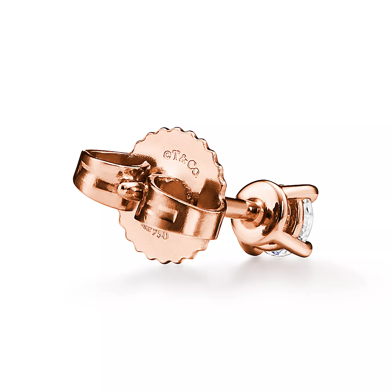 Solitaire Diamond Stud Earrings in Rose Gold