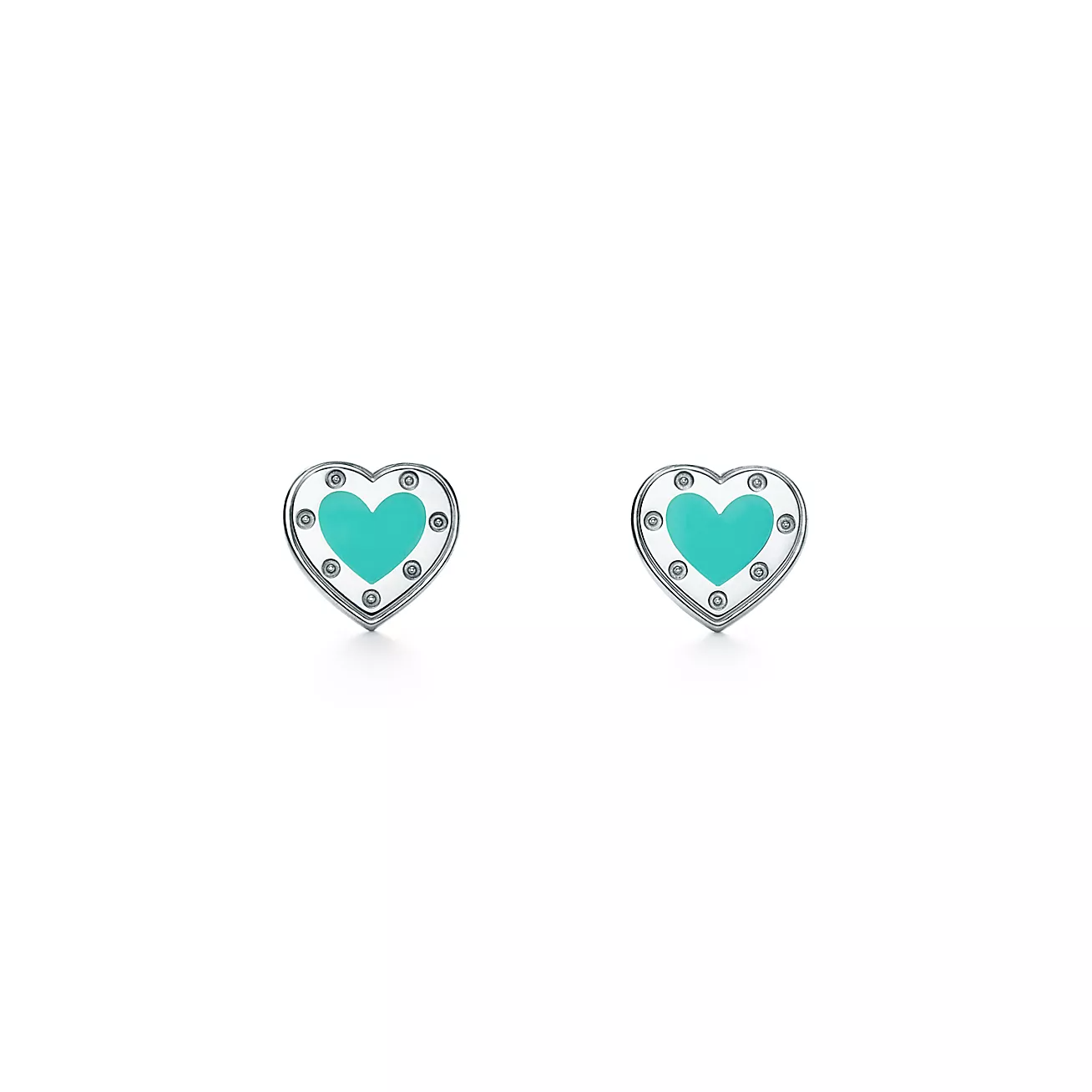 Return to 庐 Love  Blue庐 Heart Earrings in Silver, Mini