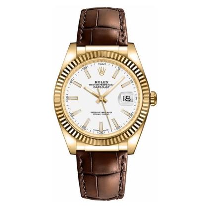 Datejust 36 White Dial Solid 18k Gold Luxury Watch 116138