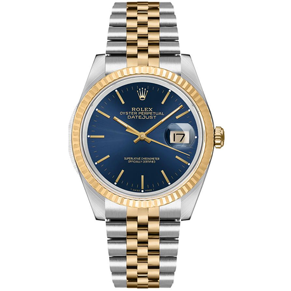 Datejust 36mm Gold & Steel Blue Dial Watch 126233