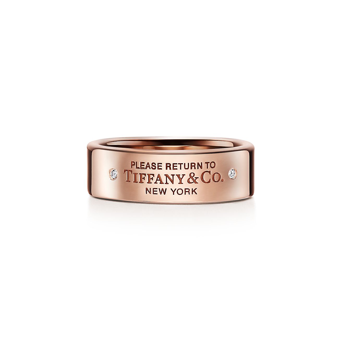 Return to 庐 Narrow Ring in 18k Rose Gold with Diamonds