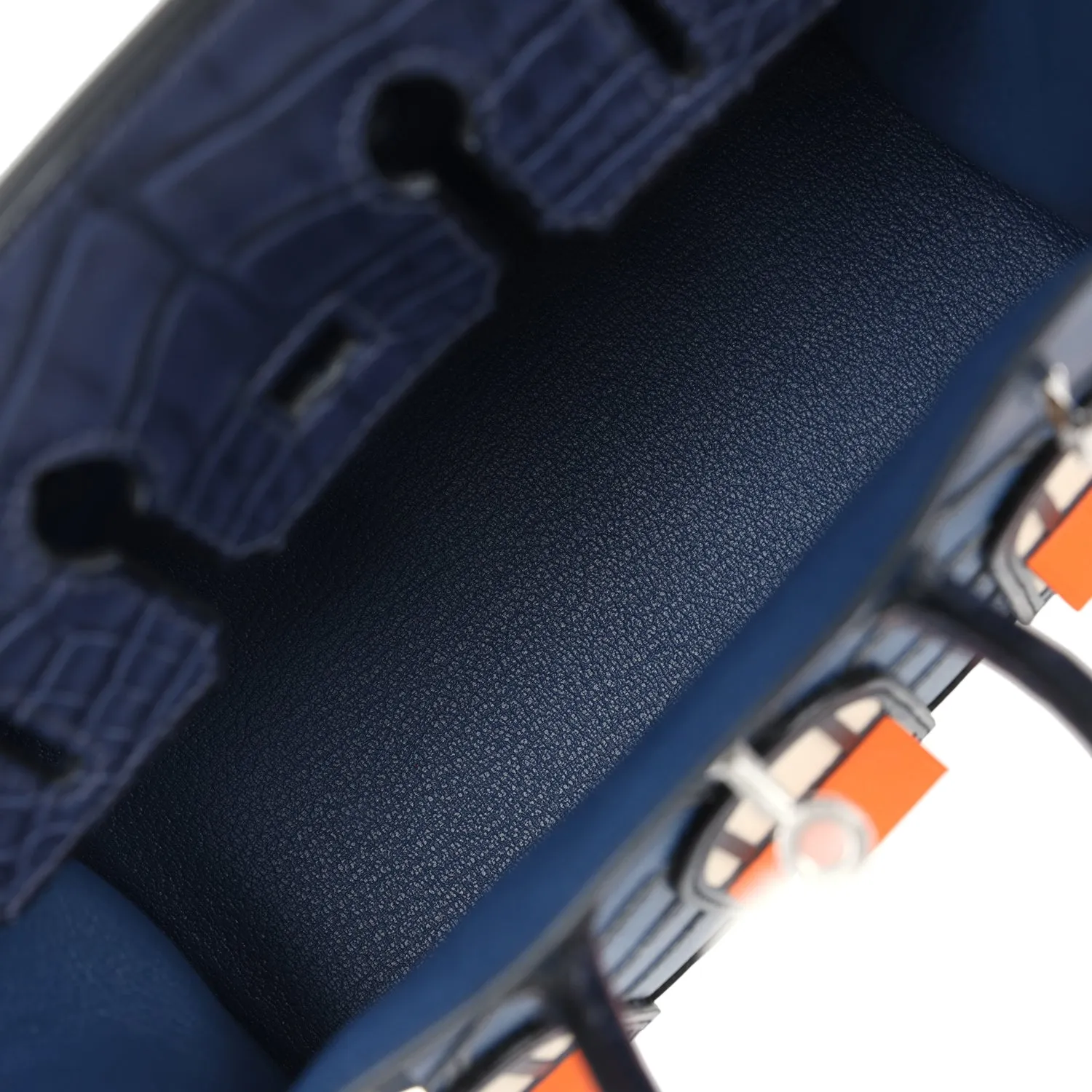 Hermes Night Sac Faubourg Birkin 20 Bleu Marine Matte Alligator Pallad