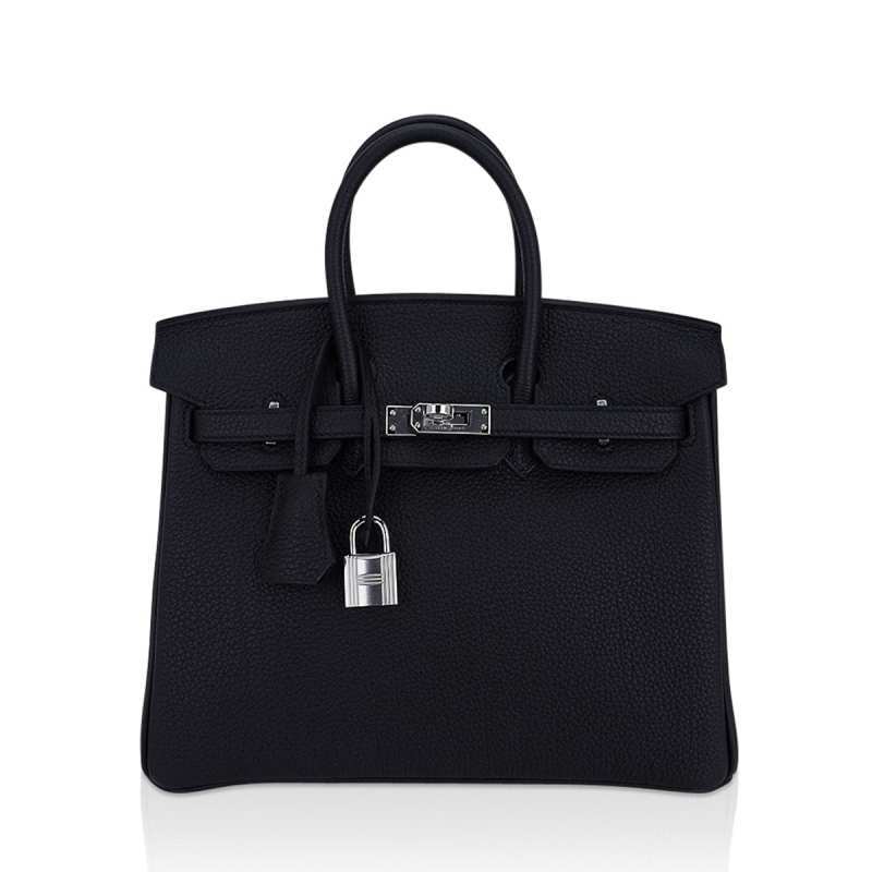 Birkin 25 Bag Black Togo Leather with Palladium Hardware