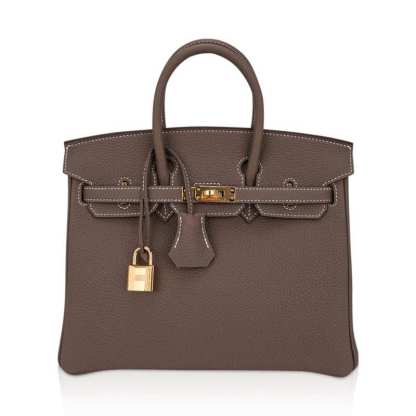Birkin 25 Bag Etoupe Togo Leather with Gold Hardware