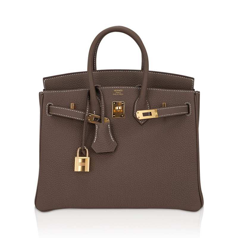 Birkin 25 Bag Etoupe Togo Leather with Gold Hardware