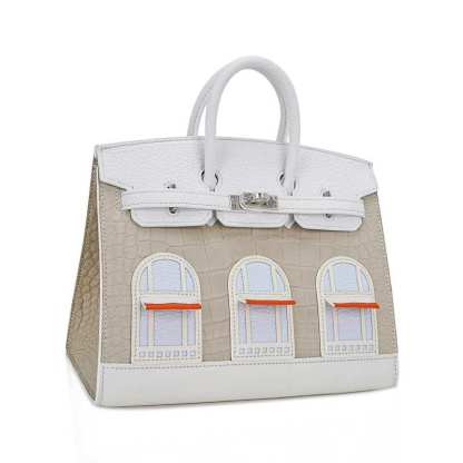 Limited Edition Birkin 20 Faubourg Sellier Bag Neige (Snow) White Matte Alligator