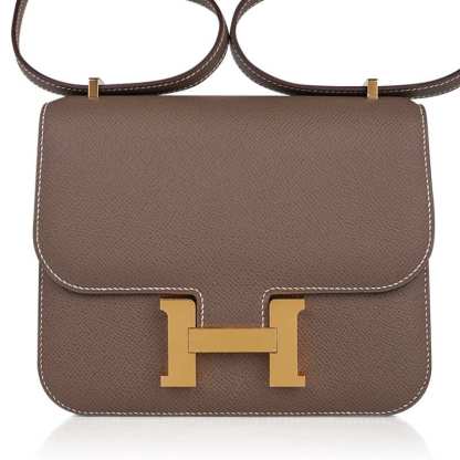 Constance Mini 18 Bag Etoupe Gold Hardware Epsom Leather