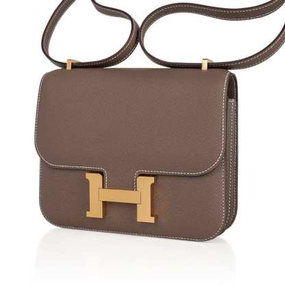 Constance Mini 18 Bag Etoupe Gold Hardware Epsom Leather