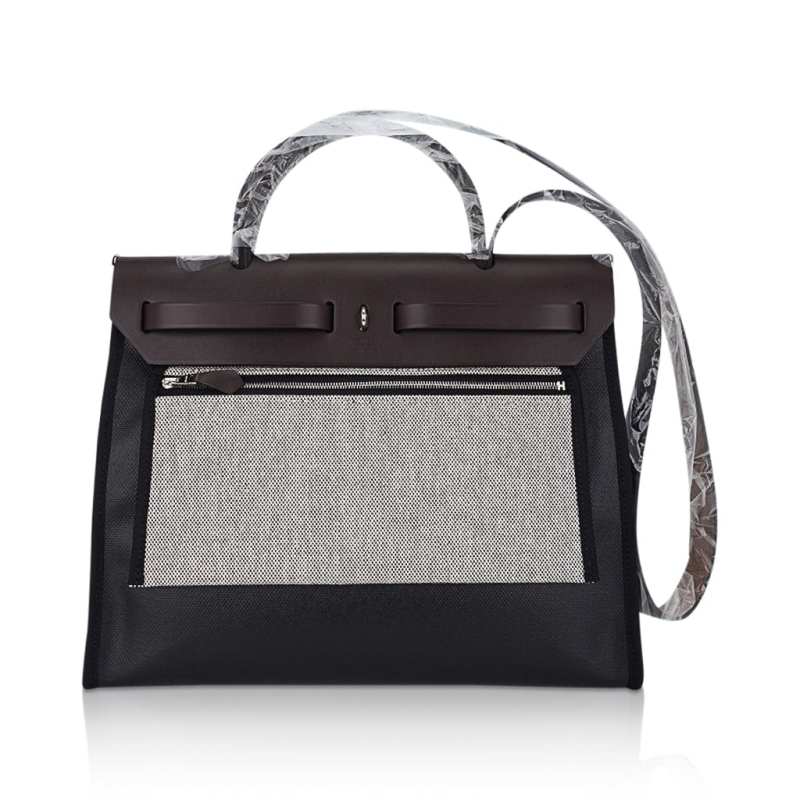 Herbag Zip 31 Bag Retourne Black Berline & Rouge Sellier Leather with Palladium Hardware