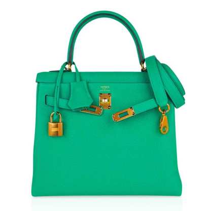 Kelly Retourne 25 Bag Menthe Togo Gold Hardware New w/Box