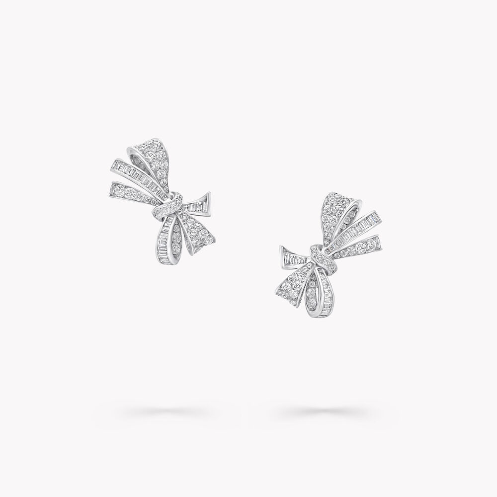 Tilda’s Bow Classic Diamond Stud Earrings WHITE GOLD