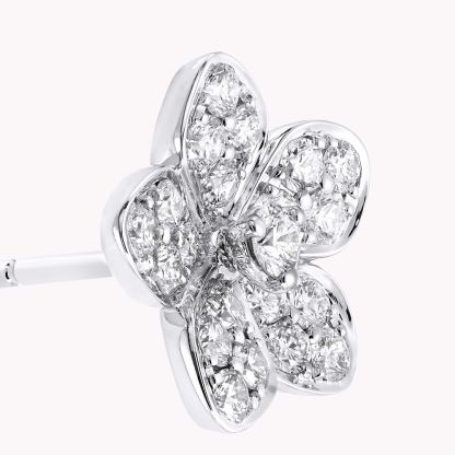 Wild Flower Pavé Diamond Stud Earrings WHITE GOLD