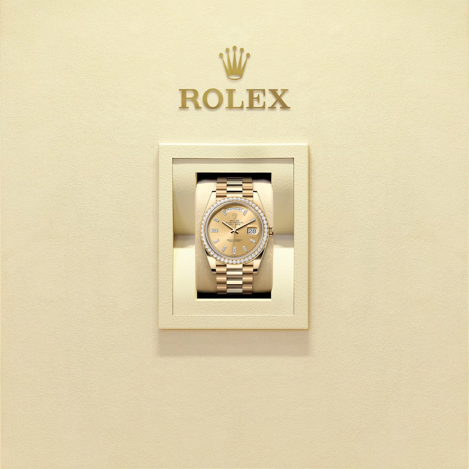 Day-Date 40  Oyster 40 mm yellow gold and diamonds  Reference 228348RBR