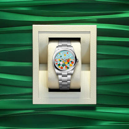 Oyster Perpetual 31, Turquoise blue, Celebration motif, Oystersteel, 31mm,  Ref# 277200-0010