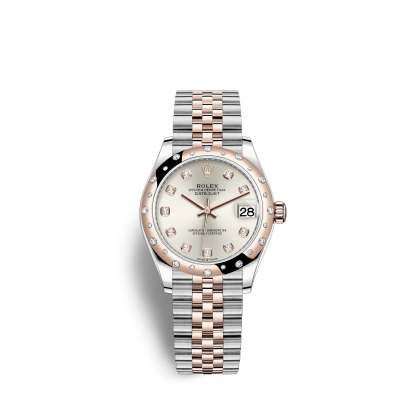 Datejust 31, Oystersteel, 18kt Everose Gold and diamonds, Ref# 278341RBR-0016