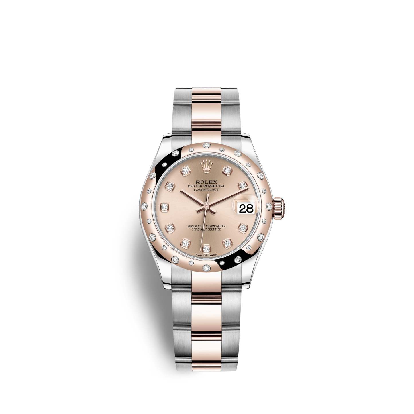 Datejust 31, Oystersteel, 18kt Everose Gold and diamonds, Ref# 278341RBR-0023