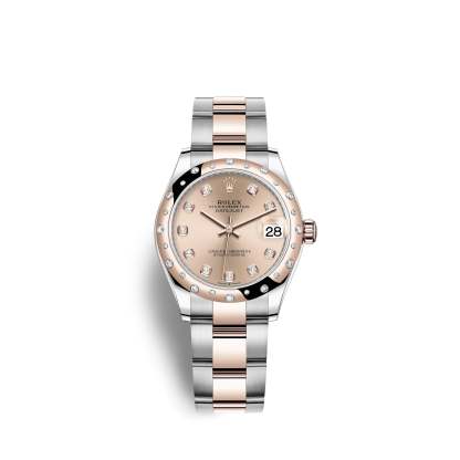 Datejust 31, Oystersteel, 18kt Everose Gold and diamonds, Ref# 278341RBR-0023
