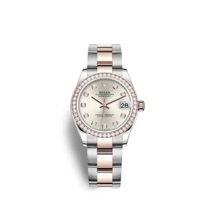 Datejust 31, Oystersteel, 18kt Everose Gold and diamonds, Ref# 278381RBR-0015