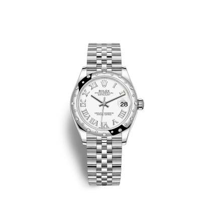 Datejust 31, Oystersteel, 18kt White Gold and diamonds, Ref# 278344RBR-0012