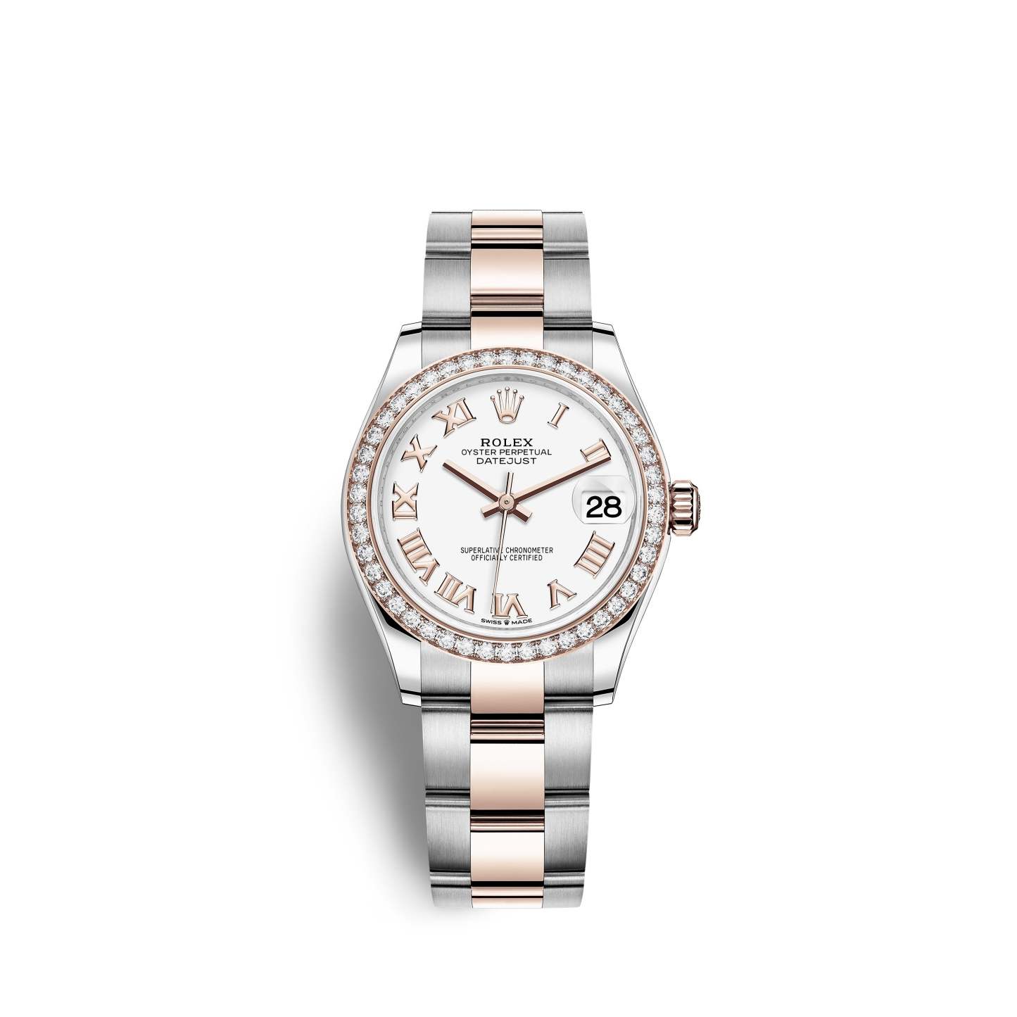 Datejust 31, Oystersteel, 18kt Everose Gold and diamonds, Ref# 278381RBR-0003