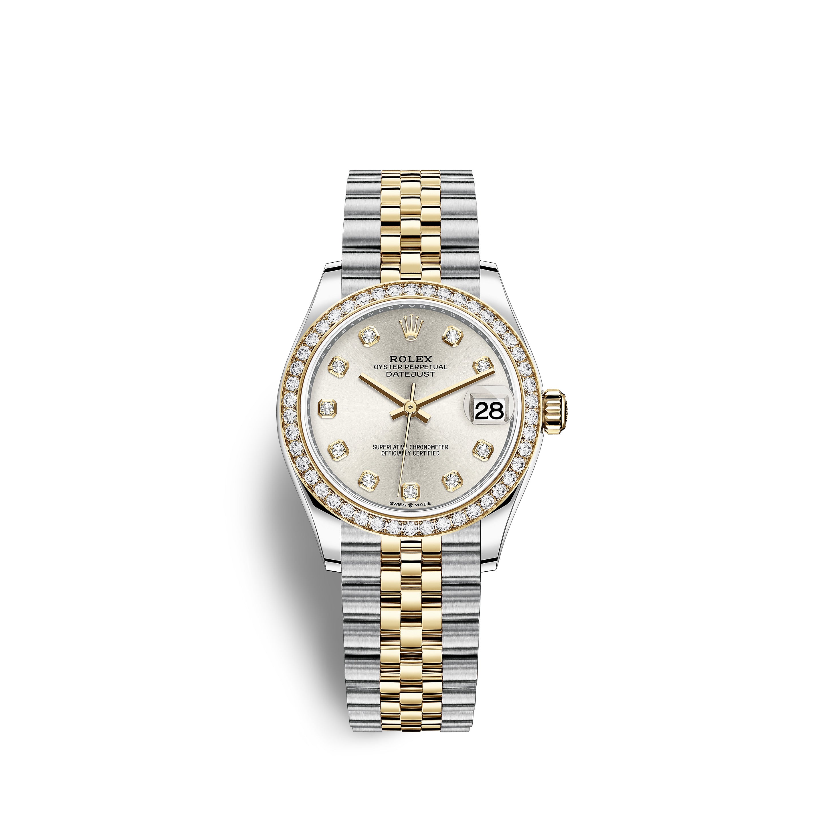 Datejust 31, Oystersteel, 18kt Yellow Gold and diamonds, Ref# 278383RBR-0020