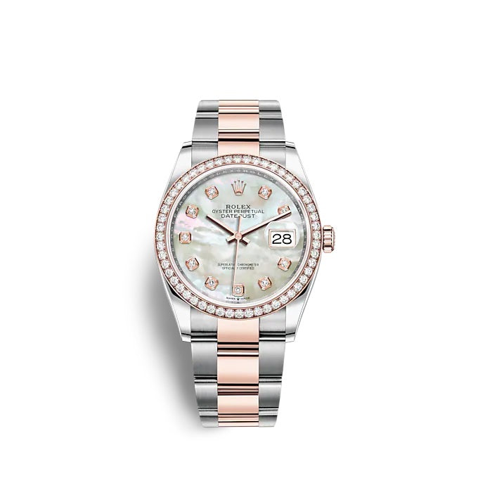 Datejust 36 Oystersteel and Everose gold Ref# 126281RBR-0010