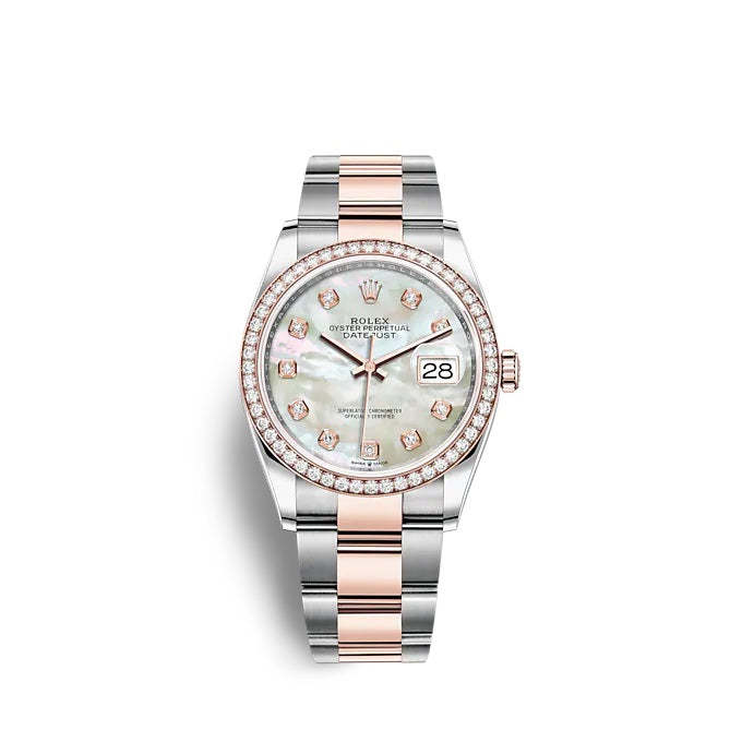 Datejust 36 Oystersteel and Everose gold Ref# 126281RBR-0010